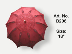 Color cotton with battenburg lace parasol
