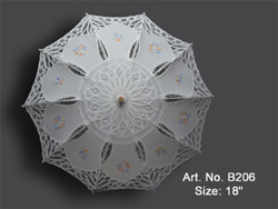 White batten lace with color embroidery parasol
